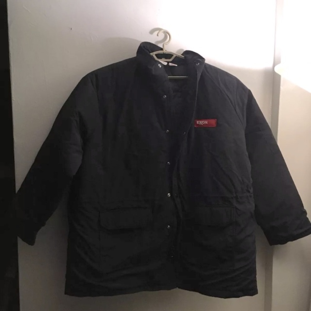 Unitog Exxon Mens Coat Sz Extra Large Gray Made In USA Polyester Cotton Nylon